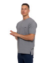 T-shirt męski strukturalny casual z kieszonką SZARY