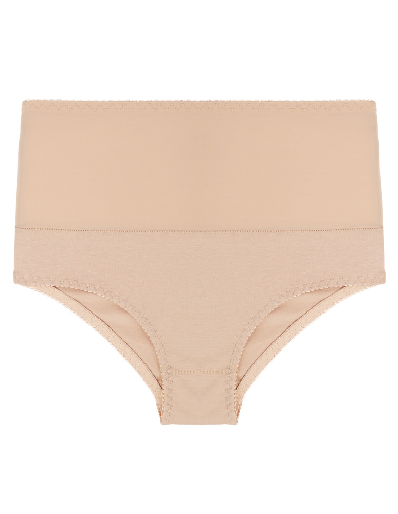 Figi - Majtki damskie maxi bikini z wysokim stanem modelujące 3-pak BEIGE - produkt moraj.pl 2