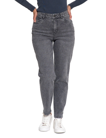 Spodnie - Damskie spodnie jeansowe mom fit SZARY - produkt 7