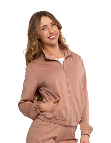Bluzy - Bluza damska dresowa bez kaptura BEŻOWY - produkt 7