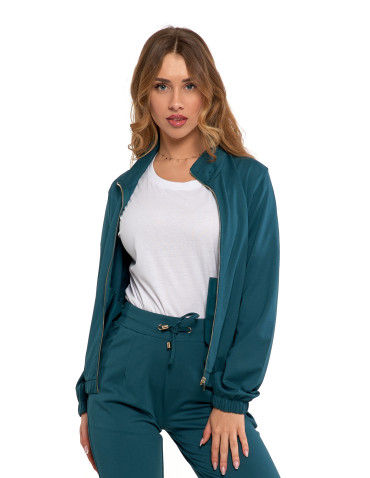 Nowości - Bluza damska dresowa bez kaptura ZIELONY - produkt 8