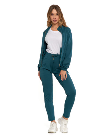 Nowości - Bluza damska dresowa bez kaptura ZIELONY - produkt 13