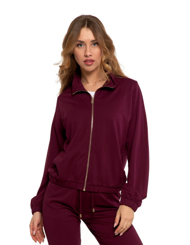 Nowości - Bluza damska dresowa bez kaptura BORDOWY - produkt 1