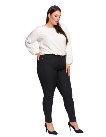 Nowości - Spodnie damskie skinny elastyczne CZARNY - produkt 10