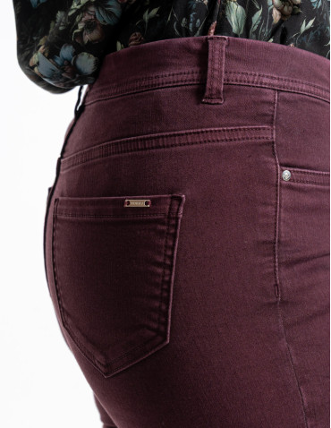 Nowości - Spodnie damskie skinny elastyczne FIOLETOWY - produkt 5