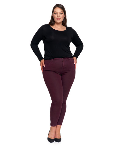 Nowości - Spodnie damskie skinny elastyczne FIOLETOWY - produkt 11