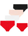 Majtki figi damskie maxi bikini z siateczką i koronką 4-pak WIELOKOLOROWY