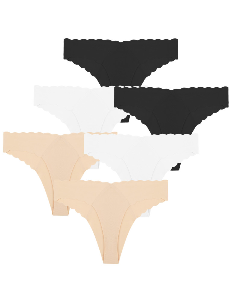 Figi - Majtki figi damskie bikini bezszwowe 6-pak WIELOKOLOROWY - produkt moraj.pl 1