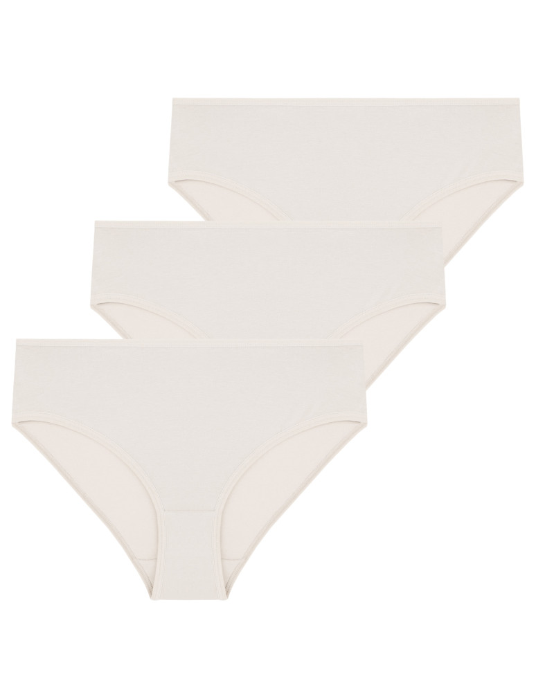 Figi - Majtki figi bikini damskie bawełniane 3-pak BEŻOWY - produkt moraj.pl 2