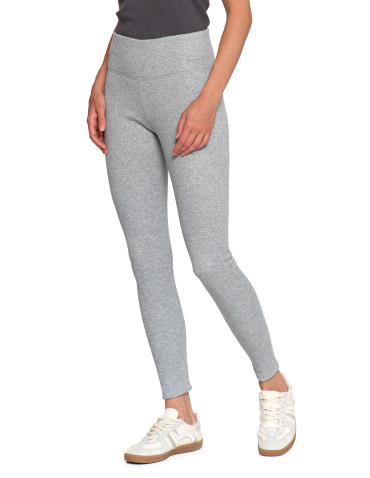 Legginsy - Prążkowane legginsy damskie z wysokim stanem ocieplane MOKKA - produkt 29
