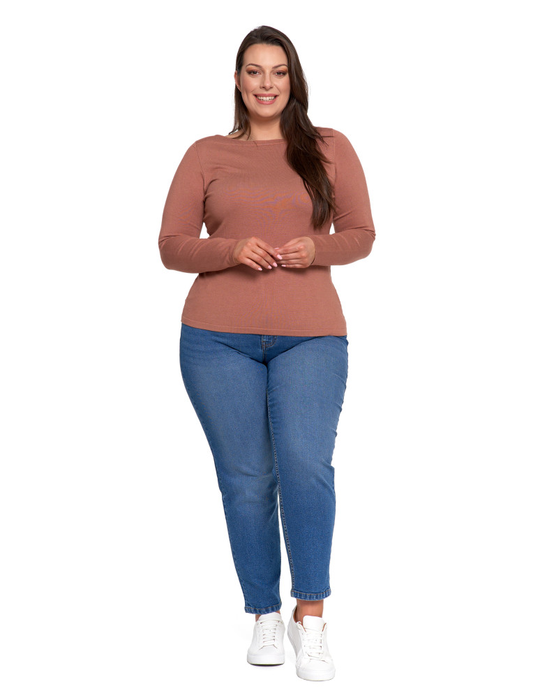 Swetry - Sweter damski z wiskozy cienki o dopasowanym kroju MOKKA - produkt moraj.pl 5