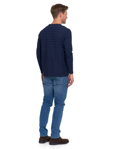 Koszulki, topy, koszule - Koszulka męska longsleeve bawełniany z guzikami SZARY - produkt 3