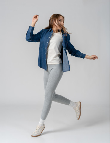 Legginsy - Klasyczne bawełniane legginsy damskie WIELOKOLOROWY - produkt 11