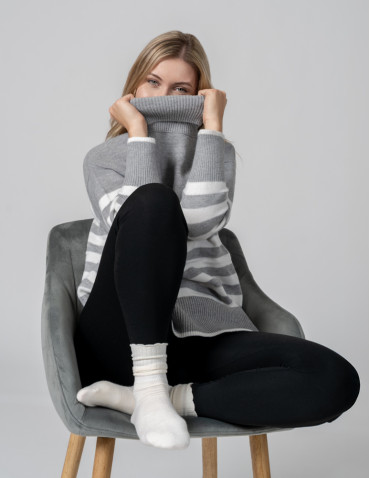 Legginsy - Klasyczne bawełniane legginsy damskie WIELOKOLOROWY - produkt 28