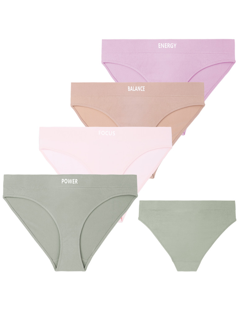 Figi - Majtki damskie figi bikini z szerokim pasem 4-pak WIELOKOLOROWY - produkt moraj.pl 1