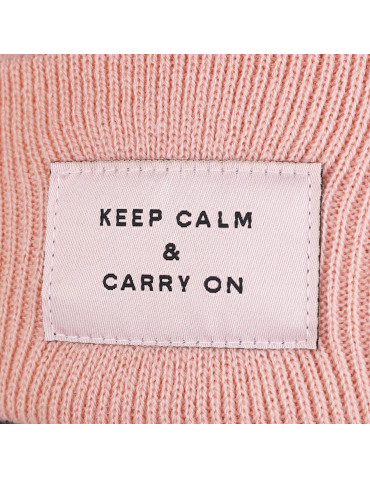 Czapki - Czapka damska beanie klasyczna z naszywką RÓŻOWY - produkt 2