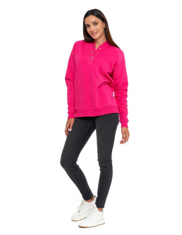 Bluzy - Bluza damska bawełniana z kapturem rozpinana FUKSJA - produkt 8
