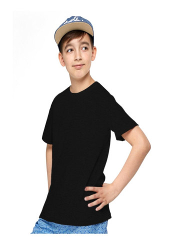 Chłopiec - T-shirt bawełniany młodzieżowy CZARNY - produkt 1