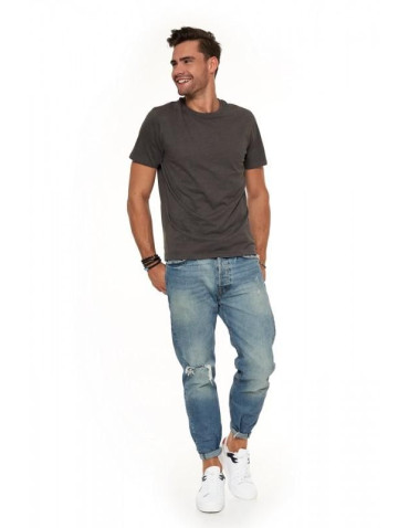 Koszulki, topy, koszule - Koszulka męska bawełniana T-shirt CIEMNY SZARY - produkt 2