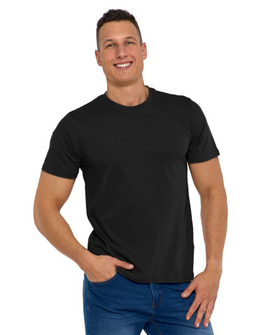 Koszulki, topy, koszule - Koszulka męska bawełniana T-shirt CZARNY - produkt 1