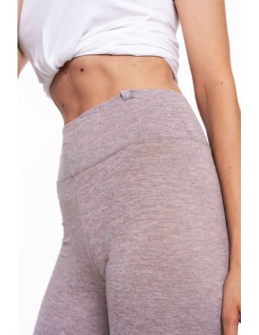 Legginsy - Klasyczne legginsy damskie z wysokim stanem BEŻOWY - produkt 2
