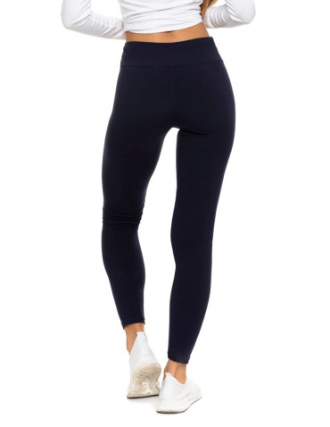 Legginsy - Klasyczne legginsy damskie z wysokim stanem plus size GRANATOWY - produkt 2