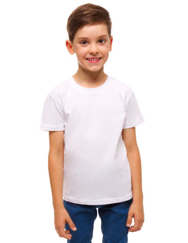 Chłopiec - Biała koszulka chłopięca T-shirt na WF dziecięcy BIAŁY - produkt 1