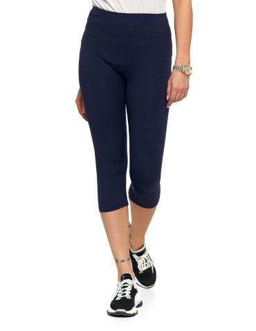 Legginsy - Klasyczne legginsy 3/4 damskie peach touch GRANATOWY - produkt 1