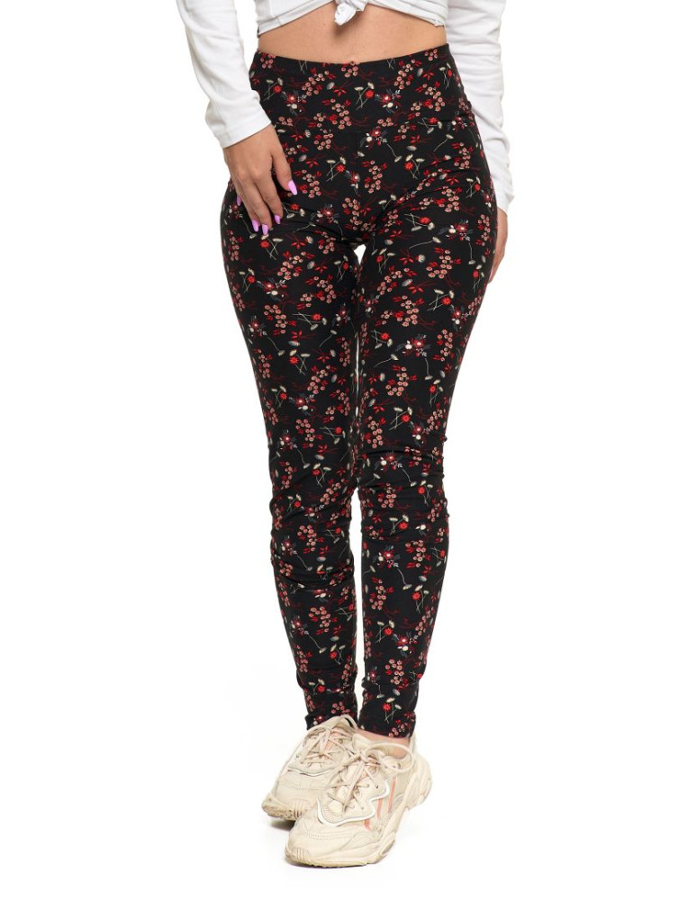 Legginsy - Legginsy damskie długie z wysokim stanem w drobne kwiaty WZÓR 1 - produkt moraj.pl 5