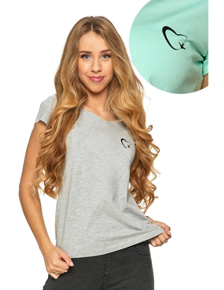 Koszulki i topy - T-shirt damski bawełniany love fly JASNY SZARY - produkt moraj.pl 1