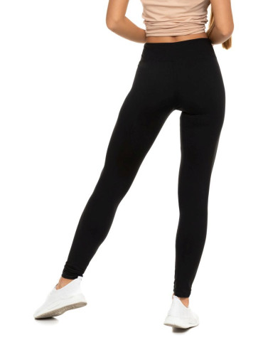 Legginsy - Czarne klasyczne legginsy damskie z wysokim stanem Plus Size CZARNY - produkt 2