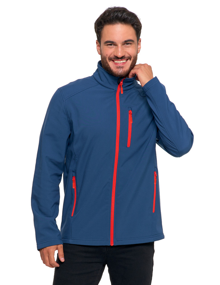Odzież wierzchnia - Kurtka męska wiatroszczelna typu Softshell bez kaptura JEANS - produkt moraj.pl 1