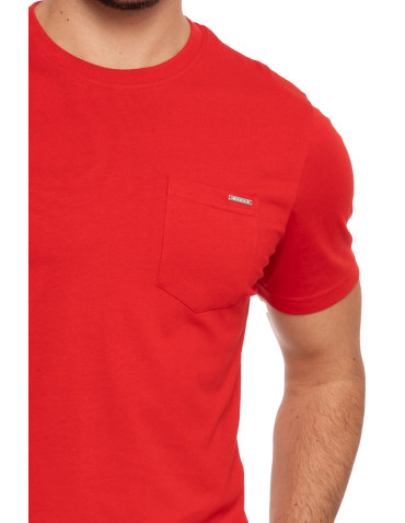 Koszulki, topy, koszule - Koszulka męska T-shirt bawełniany z kieszonką BORDOWY - produkt 2