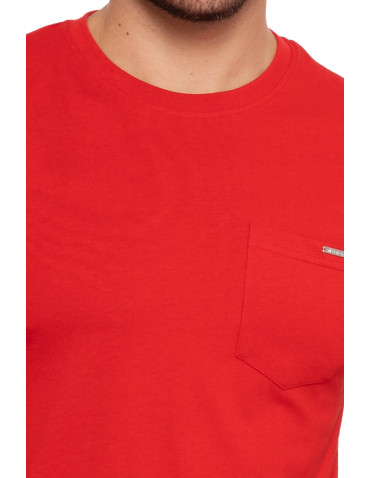 Koszulki, topy, koszule - Koszulka męska T-shirt bawełniany z kieszonką BORDOWY - produkt 3