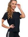 Koszulka damska bawełna Premium T-shirt dekolt okrągły CZARNY