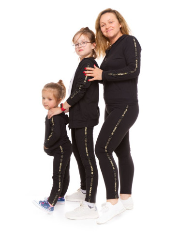 Dziewczynka - Legginsy dziewczęce z efektem peach touch CZARNY - produkt 6