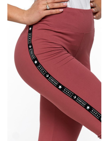 Legginsy - Legginsy damskie wysoki stan z efektem peach touch RÓŻOWY - produkt 4