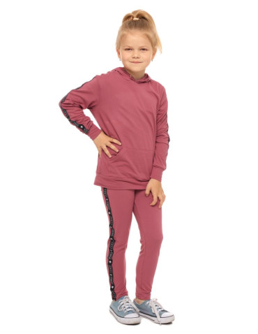 Dziewczynka - Legginsy młodzieżowe z efektem peach touch RÓŻOWY - produkt 3