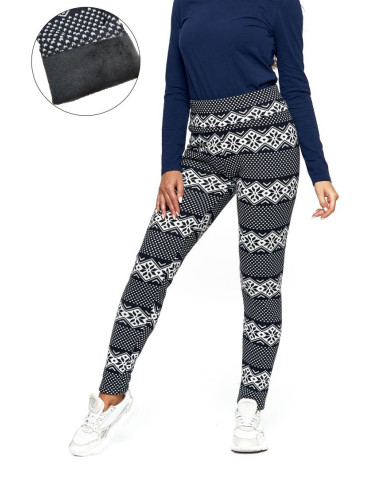Legginsy - Ocieplane legginsy damskie w skandynawski wzór WZÓR 1 - produkt 4