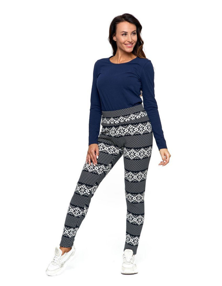 Legginsy - Ocieplane legginsy damskie w skandynawski wzór WZÓR 1 - produkt moraj.pl 1