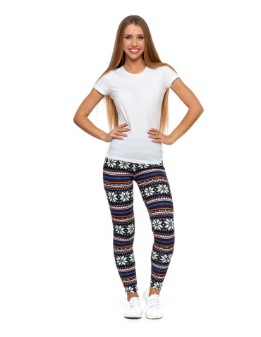 Legginsy - Ocieplane legginsy damskie w norweski wzór WZÓR 1 - produkt 2