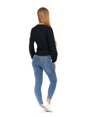 Spodnie - Jeansy spodnie damskie skinny z wysokim stanem JEANS - produkt 8