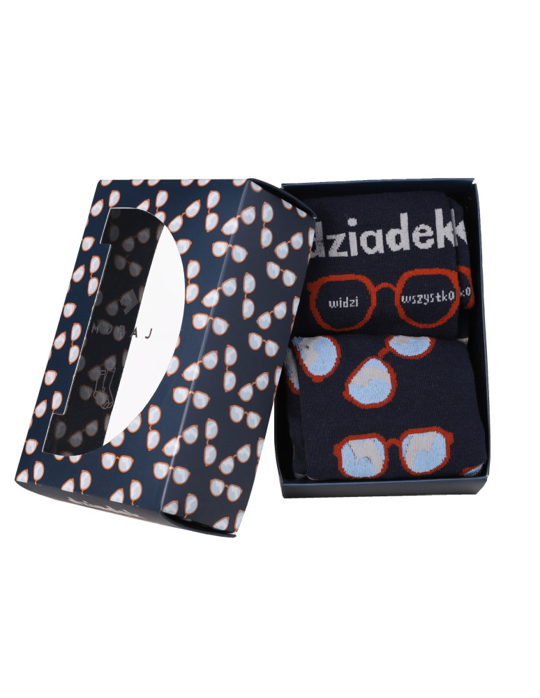Długie - Zestaw skarpetek w pudełku prezent na Dzień Dziadka 2-pak WIELOKOLOROWY - produkt moraj.pl 3