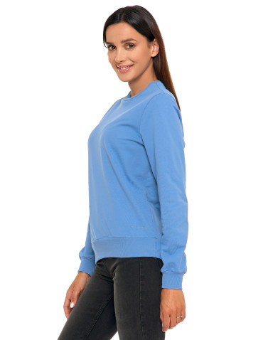 Bluzy - Bluza damska wkładana bez kaptura bawełniana NIEBIESKI - produkt 2