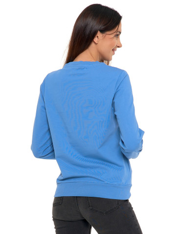 Bluzy - Bluza damska wkładana bez kaptura bawełniana NIEBIESKI - produkt 3