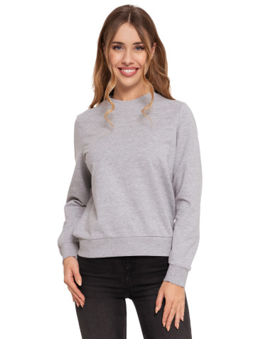 Bluzy - Bluza damska wkładana bez kaptura bawełniana JASNY SZARY - produkt 1