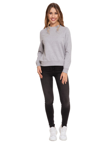 Bluzy - Bluza damska wkładana bez kaptura bawełniana JASNY SZARY - produkt 5