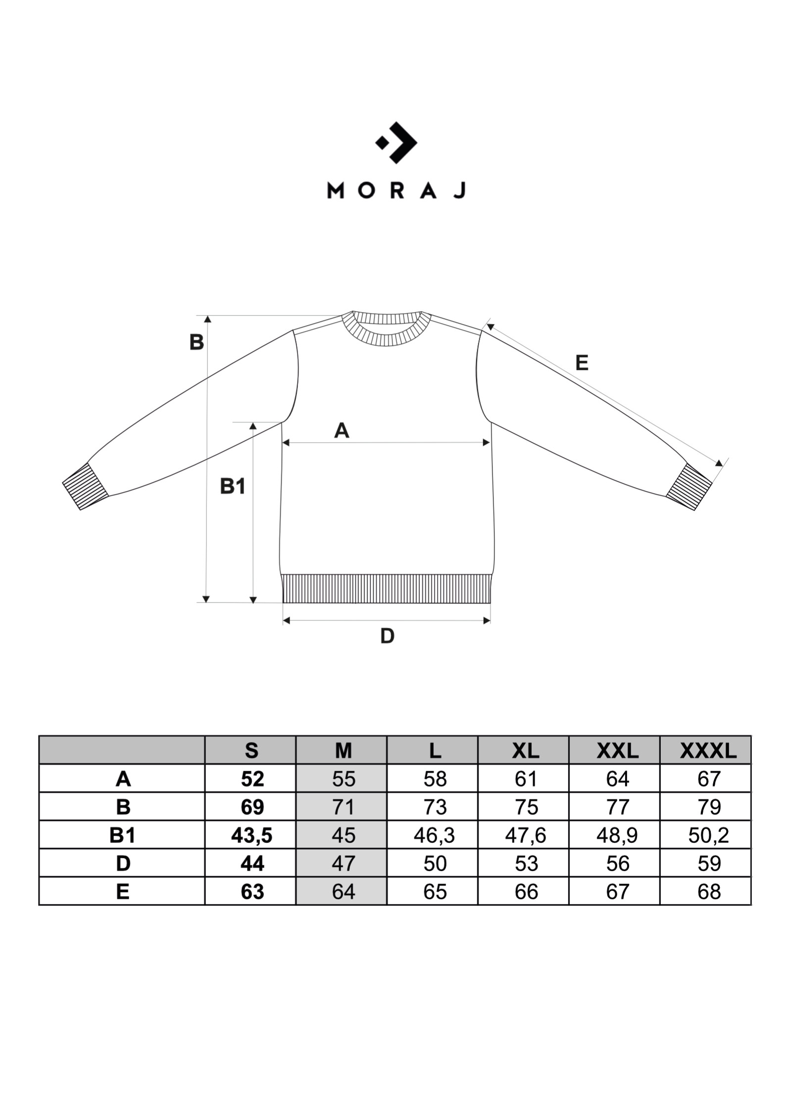 Bluza męska wkładana bez kaptura bawełniana