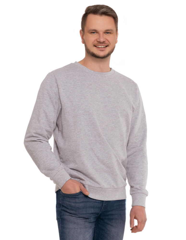 Bluzy - Bluza męska wkładana bez kaptura bawełniana JASNY SZARY - produkt moraj.pl 1