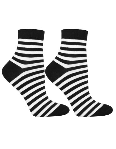 Za kostkę - Skarpetki damskie krótkie 3/4 bawełniane mix wzorów 3-pak WIELOKOLOROWY - produkt 3